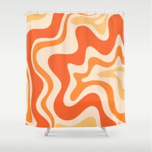 Abstract Orange Shower Curtain
